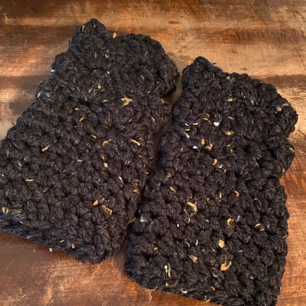 Crochet Fingerless Wrist Warmers Texting Gloves BK